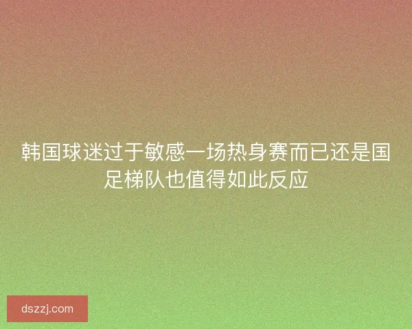 韩国球迷过于敏感一场热身赛而已还是国足梯队也值得如此反应 韩国球迷过于敏感一场热身赛而已还是国足梯队也值得如此反应