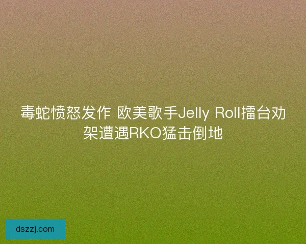 毒蛇愤怒发作 欧美歌手Jelly Roll擂台劝架遭遇RKO猛击倒地